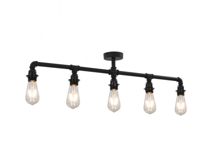 Sonata Таванна лампа, черна, 5 x E27 крушки