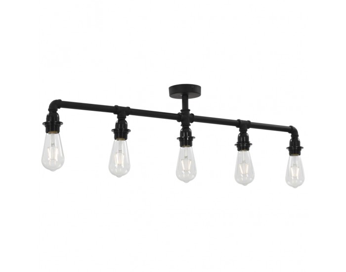 Sonata Таванна лампа, черна, 5 x E27 крушки
