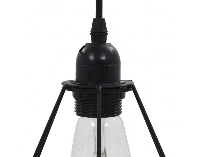 Sonata Таванна лампа с дизайн на диаманти, черна, 3 x E27 крушки