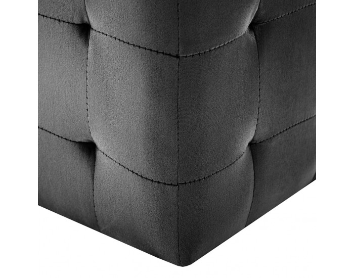 Sonata Нощни шкафчета, 2 бр, черни, 30x30x30 см, кадифен текстил