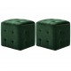 Sonata Нощни шкафчета, 2 бр, зелени, 30x30x30 см, кадифен текстил