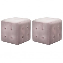 Sonata Нощни шкафчета, 2 бр, розови, 30x30x30 см, кадифен текстил - Спалня