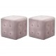 Sonata H Нощни шкафчета, 2 бр, розови, 30x30x30 см, кадифен текстил