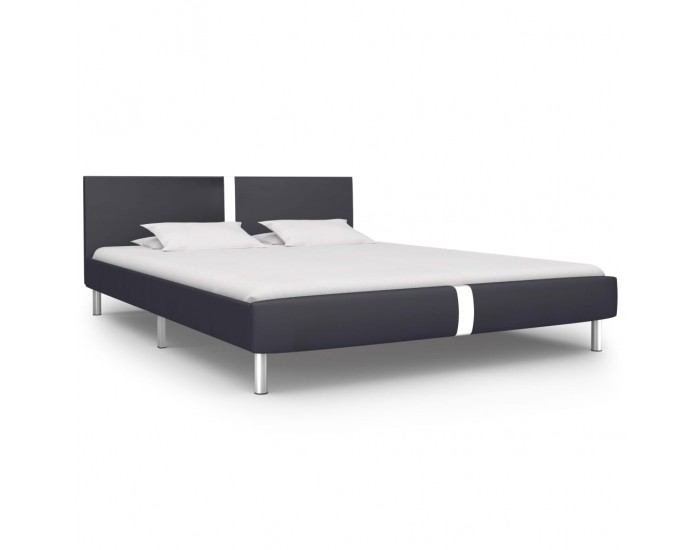 Sonata Рамка за легло, черна, изкуствена кожа, 140x200 cм