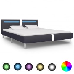 Sonata Рамка за легло с LED, черна, изкуствена кожа, 160x200 cм - Тапицирани легла