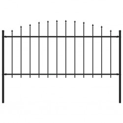 Sonata Градинска ограда с връх пика, стомана, (0,5-0,75)x1,7 м, черна - Огради