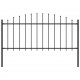 Sonata Градинска ограда с връх пика, стомана, (0,5-0,75)x1,7 м, черна