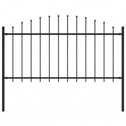 Sonata Градинска ограда с връх пика, стомана, (1,25-1,5)x1,7 м, черна - Огради