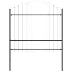 Sonata Градинска ограда с връх пика, стомана, (1,5-1,75)x1,7 м, черна - Огради