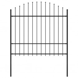 Sonata Градинска ограда с връх пика, стомана, (1,5-1,75)x1,7 м, черна - Огради
