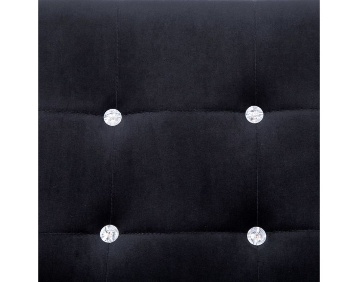 Sonata Двуместен диван с подлакътници, черен, хром и кадифе