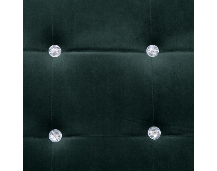 Sonata Двуместен диван с подлакътници, тъмнозелен, хром и кадифе