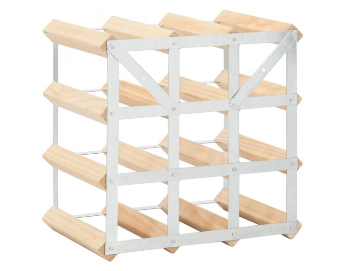 Sonata Стойка за вино за 12 бутилки, масивна борова дървесина