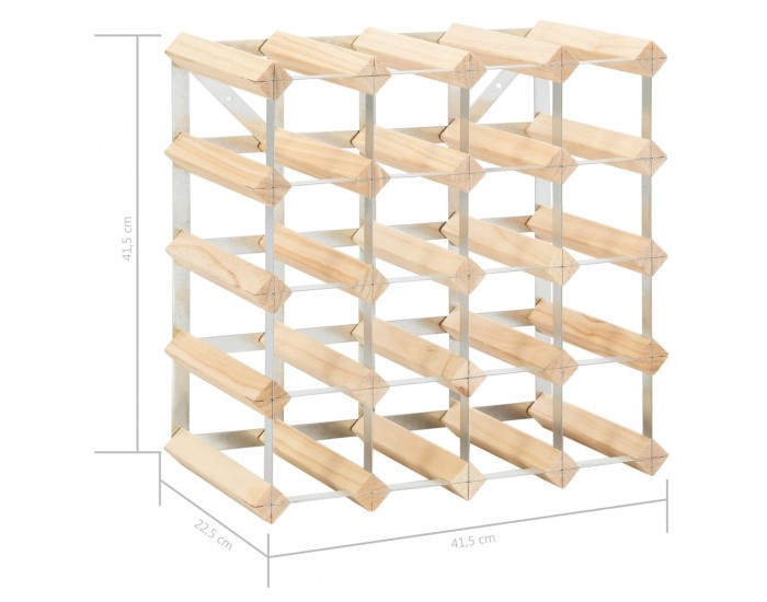 Sonata Стойка за вино за 20 бутилки, масивна борова дървесина