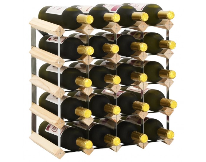 Sonata Стойка за вино за 20 бутилки, масивна борова дървесина