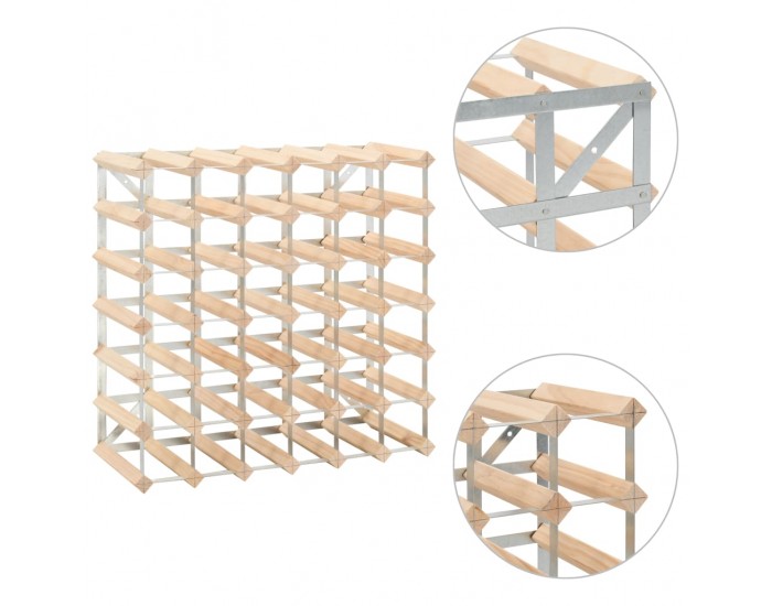 Sonata Стойка за вино за 42 бутилки, масивна борова дървесина