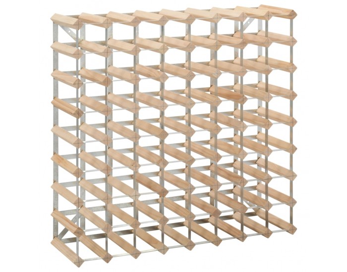 Sonata Стойка за вино за 72 бутилки, масивна борова дървесина