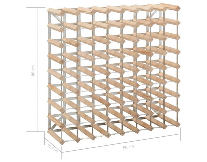 Sonata Стойка за вино за 72 бутилки, масивна борова дървесина