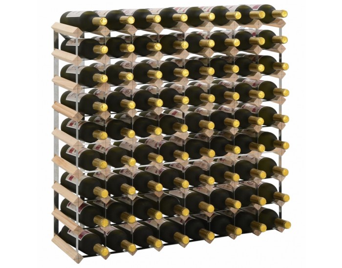 Sonata Стойка за вино за 72 бутилки, масивна борова дървесина