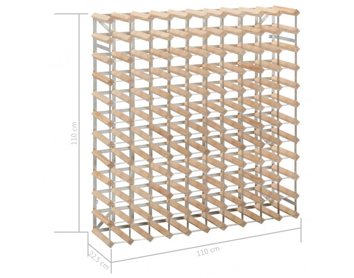 Sonata Стойка за вино за 120 бутилки, масивна борова дървесина