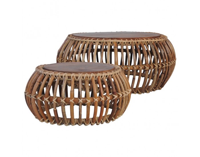 Sonata H Маси за кафе, 2 бр, естествен ратан