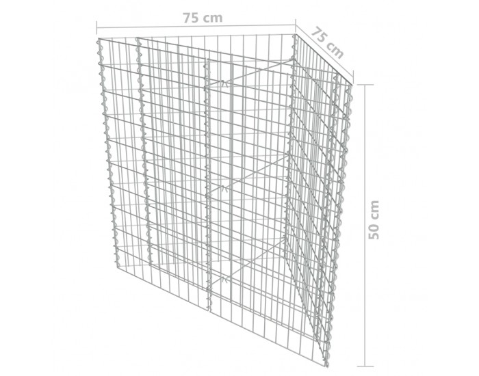 Sonata Габион повдигната леха, поцинкована стомана, 75x75x50 cм