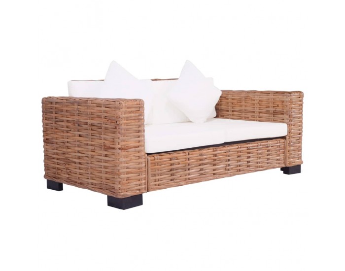 Sonata Комплект градински дивани с възглавници 2 части естествен ратан