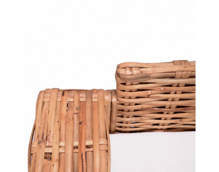 Sonata Комплект градински дивани с възглавници 2 части естествен ратан