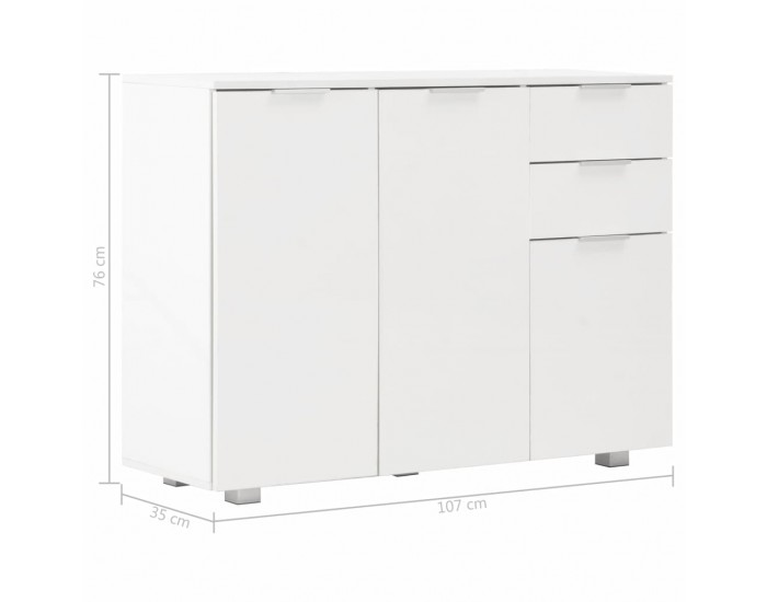 Sonata Бюфет, бяло със силен гланц, 107x35x76 см Sonata Бюфет, бяло със силен гланц, 107x35x76 см