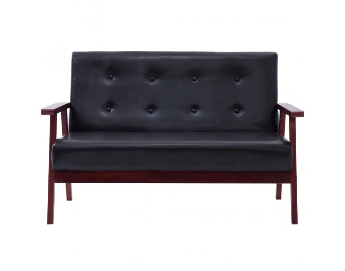 Sonata 2-местен диван, черен, изкуствена кожа