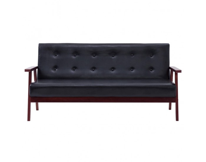 Sonata 3-местен диван, черен, изкуствена кожа