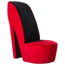 Sonata Стол във форма на обувка на висок ток, червен, кадифе - Трапезни столове