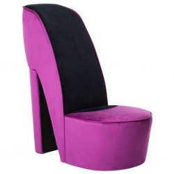 Sonata Стол във форма на обувка на висок ток, лилав, кадифе - Трапезни столове