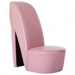 Sonata Стол във форма на обувка на висок ток, розов, изкуствена кожа - Столове