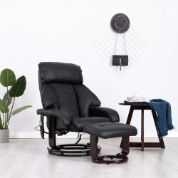 Sonata ТВ масажен реклайнер, черен, изкуствена кожа - Мебели с релакс механизъм