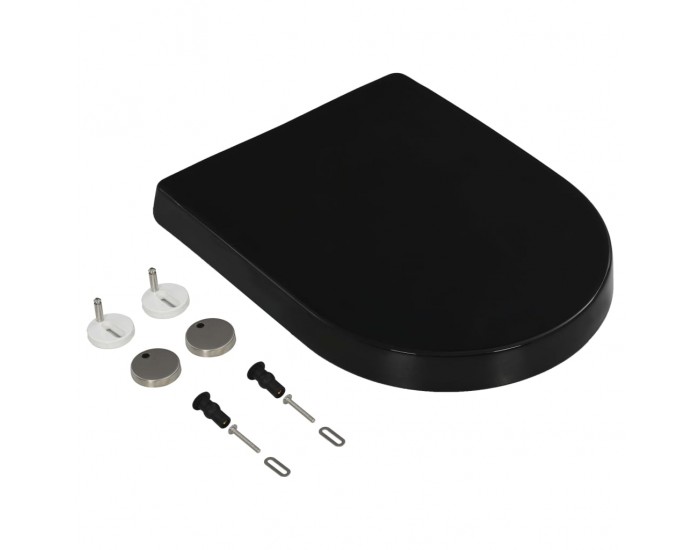Sonata Тоалетна седалка, плавно затваряне, бърз монтаж/демонтаж, черна