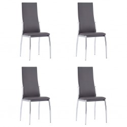 Sonata Трапезни столове, 4 бр, сиви, изкуствена кожа - Трапезни столове