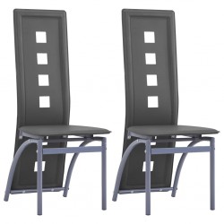 Sonata Трапезни столове, 2 бр, сиви, изкуствена кожа - Трапезни столове