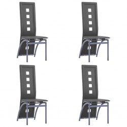 Sonata Трапезни столове, 4 бр, сиви, изкуствена кожа - Трапезни столове