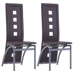 Sonata Трапезни столове, 2 бр, кафяви, изкуствена кожа - Трапезни столове