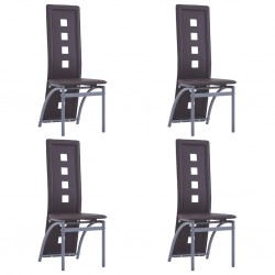 Sonata Трапезни столове, 4 бр, кафяви, изкуствена кожа - Трапезни столове