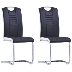 Sonata Конзолни трапезни столове, 2 бр, черни, изкуствена кожа - Столове