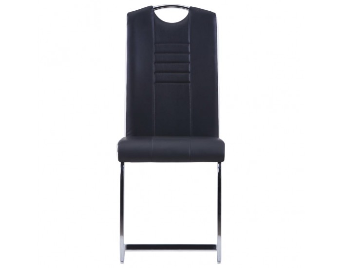 Sonata Конзолни трапезни столове, 2 бр, черни, изкуствена кожа
