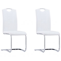 Sonata Конзолни трапезни столове, 2 бр, бели, изкуствена кожа - Столове
