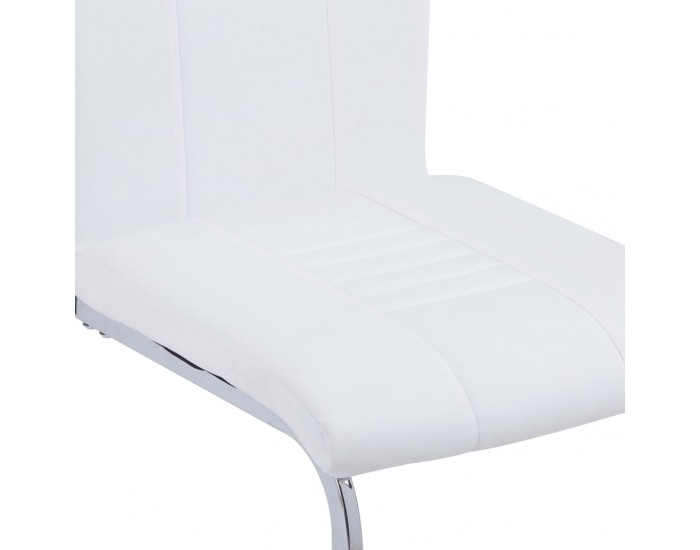 Sonata Конзолни трапезни столове, 2 бр, бели, изкуствена кожа