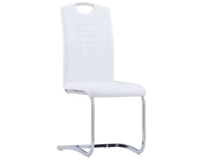 Sonata Конзолни трапезни столове, 4 бр, бели, изкуствена кожа