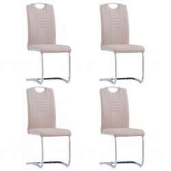 Sonata Конзолни трапезни столове, 4 бр, капучино, изкуствена кожа - Столове