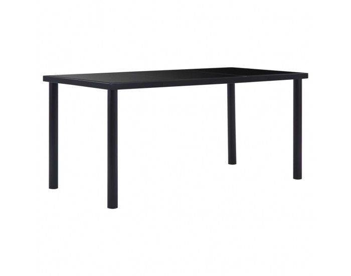 Sonata H Трапезна маса, черна, 160x80x75 см, закалено стъкло