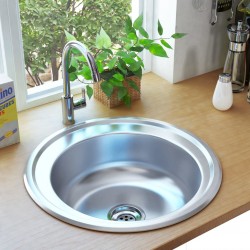 Sonata Кухненска мивка с цедка и сифон, неръждаема стомана - Мивки