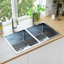 Sonata Ръчно изработена кухненска мивка с цедка, неръждаема стомана - Топ оферти